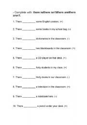 English Worksheet: There is, there are