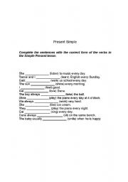 English Worksheet: Present Simple exercises
