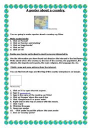 English Worksheet: A poster about a country