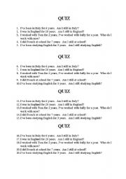 English worksheet: simple past or present perfect?