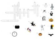 English Worksheet: halloween c5rossword