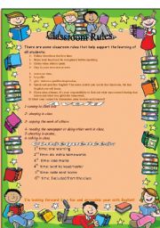 English Worksheet: classroom rules 