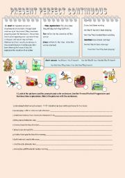 English Worksheet: Present Perfect Progressive