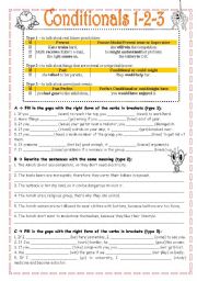 English Worksheet: Conditionals type 1,2 and 3