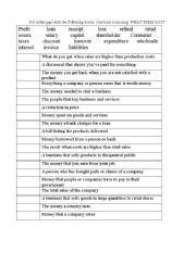 English worksheet: Business definitions