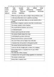 English Worksheet: Business definitions