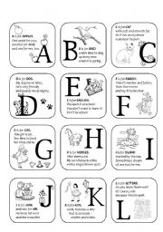 alphabet - rhymes - A-L