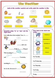 English Worksheet: Weather Report (Simple Past & Present of the Verb 