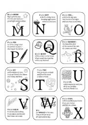 English Worksheet: alphabet - rhymes - M-Z