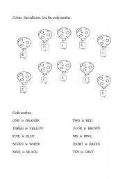 English worksheet: balloons