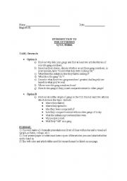 English Worksheet: The Outsiders Prereading Activity