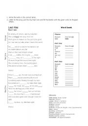 English Worksheet: Last Kiss - Pearl Jam