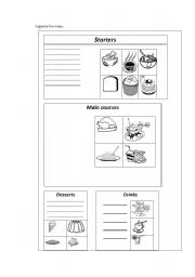 English worksheet: at the restaurant