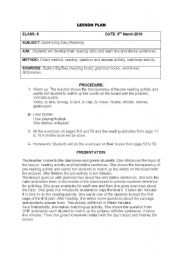 English Worksheet: lesson plan (using OHP)