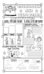 English Worksheet: GOLDILOCKS AND THE 3 BEARS/ ACTIVITIES/ PART 2