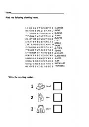 English Worksheet: Clothes