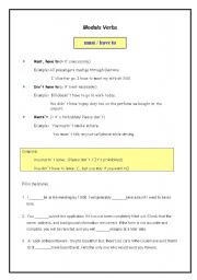 English worksheet: Modals: Must / Have to