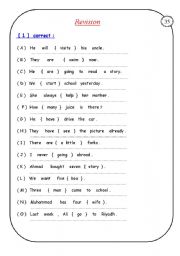 English worksheet: grammer review