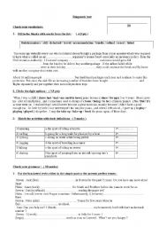 English Worksheet: Diagnostic test 3rd Form Secondary education 