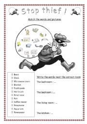 English Worksheet: Stop Thief !