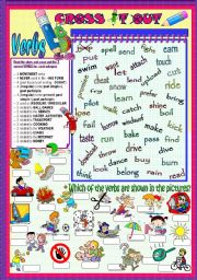 English Worksheet: CROSS IT OUT (VERBS)