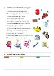English Worksheet: Food Containers II