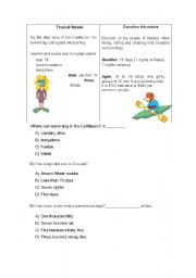 English worksheet: Holidays, vacation, 