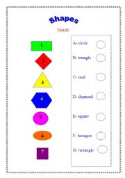 English Worksheet: shapes