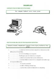 English worksheet: vocabulary : internet