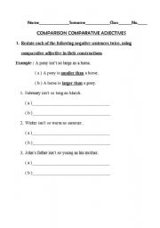 English worksheet: Comparative Adjective