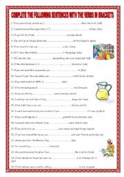 English Worksheet: 25 CONDITIONAL SENTENCES TO COMPLETE WITH THE VERBS IN BRACKETS. YOLANDA