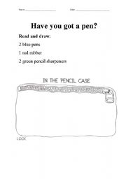 English Worksheet: Have you got a pen?