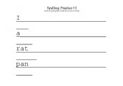 English worksheet: CVC & Sight Word Spelling 