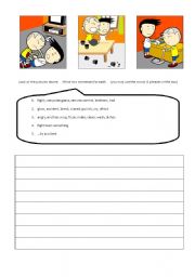 English Worksheet: Fighting