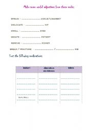 English worksheet: medicine