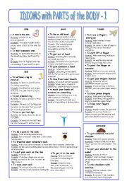 Idioms with parts of the body 1-5