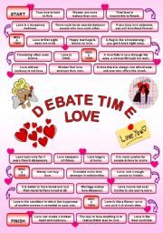 English Worksheet: Debate time LOVE