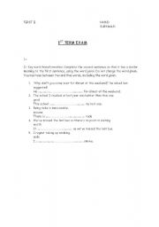 Own FCE preparation exam (1st year)
