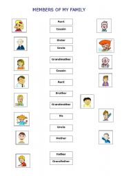 English Worksheet: Members of my family 