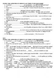 English Worksheet: Irregular verbs_Gaps