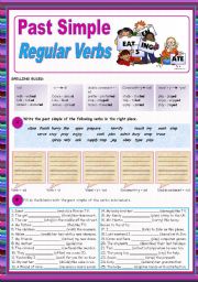 Past Simple of Regular verbs (all forms)