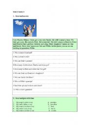 English worksheet: The Family