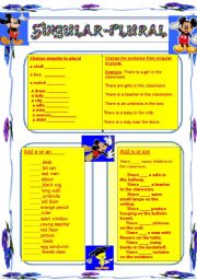 English Worksheet: Singular Plural Exercises