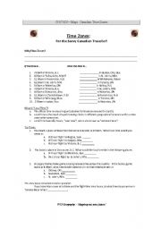 English worksheet: Time Zones