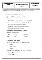 English Worksheet: mid-term test n2(7th form)
