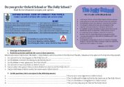 FuNnY SchOOl RuLeS  - debate : which school do you prefer? *KEY ANSWERS INCLUDED + Fully Editable*