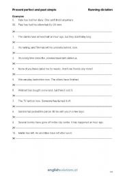 English Worksheet: Running Dictation Grammar: Present Perfect and Past Simple