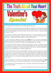 English Worksheet: The truth about your heart - Valentines special