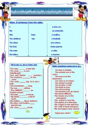 English Worksheet: (be) am is are have has worksheet