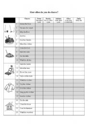 English Worksheet: Chores: Frequency and Questions